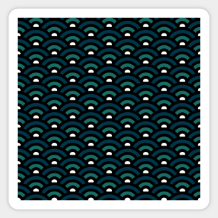 Seigaiha Teal Pattern Sticker